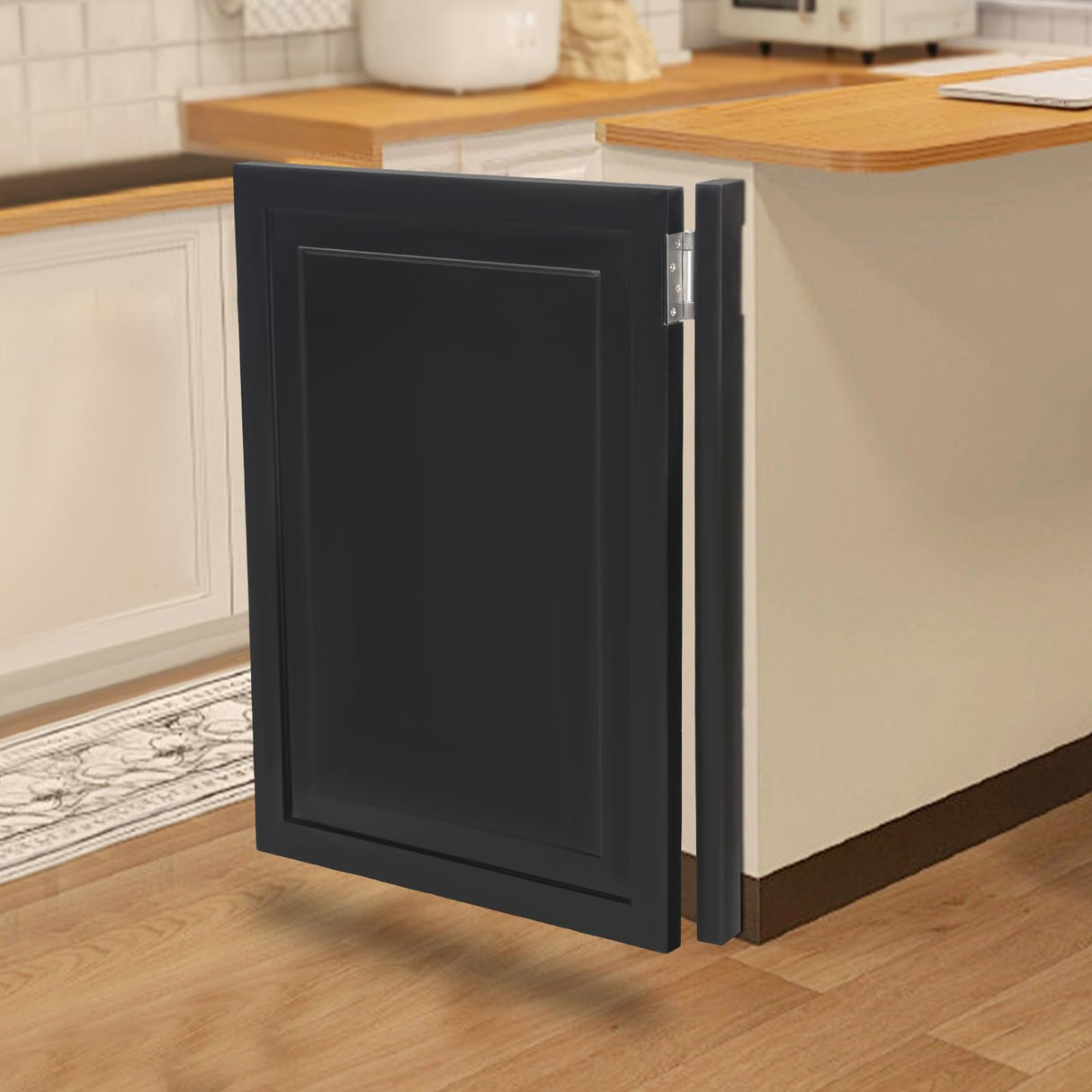 27.5x35 inch Entrance Partition Doors, Pre-standed Wood Partition Doors, Half-Waist Doors, Thick Pine Wood Swinging Door with Strong Door Joints (Black, 27.5 x 35 in) Philipreba