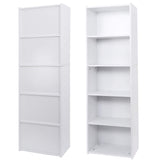 Nouva 5-Tier Bookcase, Freestanding Wood Open Bookshelf Storage Rack for CDs Movies Books, Book Organizer Shelves for Bedroom Living Room Study Office,White Nouva
