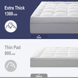 HYPREST Pillow Top Mattress Topper King, Extra Thick Mattress Topper 1300 GSM Down Alternative, 100% Cotton Soft Plush Bed Topper 8-24" Deep Pocket HYPREST