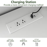 9 Drawer Dresser with Power Outlet, Dresser with LED Light, Modern Chest of Drawers for Closet, Triple Wide Drawer Organizer Cabinet for Bedroom, Living Room, Entryway, Hallway (White, 9 Drawers) Gyfimoie