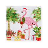 Christmas Flamingos Paper Cocktail Napkins - 20 Per Package Caspari