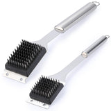 2 Pack Grill Brush and Scraper, 16.5” & 14” Wire BBQ Grill Brush for Outdoor Grill, 304 Stainless Steel Cleaning Brush BBQ Grill Accessories, Safe Grill Cleaner Brush-Ideal Gift for Men/Dad BBQ Brush Edgnb