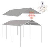 Thanaddo 10 x 20 Ft Carport Replacement Canopy Cover Garage Top Tent Shelter Tarp with Free 44 Ball Bungee Cords,Grey(Only Cover, Frame Not Include) Thanaddo