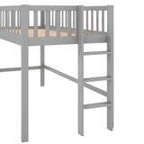 Bellemave Twin Size Loft Bed with Ladder & Slide, Toddler Loftbeds with Safety Rails,Wood Twin Low Loft Bed with Storage Space for Kids Toddler (Gray) Bellemave