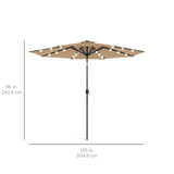 Best Choice Products 10ft Solar Polyester LED Lighted Patio Umbrella w/Tilt Adjustment and UV-Resistant Fabric - Tan Best Choice Products