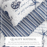 Full / Queen Coastal Quilt Bedding Set, Summer Coastal Quilt with Shams, Beach 3-Piece Reversible All Season Bedspread Quilt Set. Lightweight Nautical Quilted Coverlet. Catalina Collection, Navy. Great Bay Home