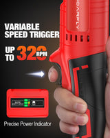 Cordless Electric Ratchet Wrench Set 3/8", Upgraded 60 Ft-lbs 21V Powerful Ratchet Tool Kit, With LED Light Cordless Ratchet,Variable Speed,7 Sockets, 3" Extension Bar, 1/4" Adapter, 2*2000mAh Battery SOARFLY