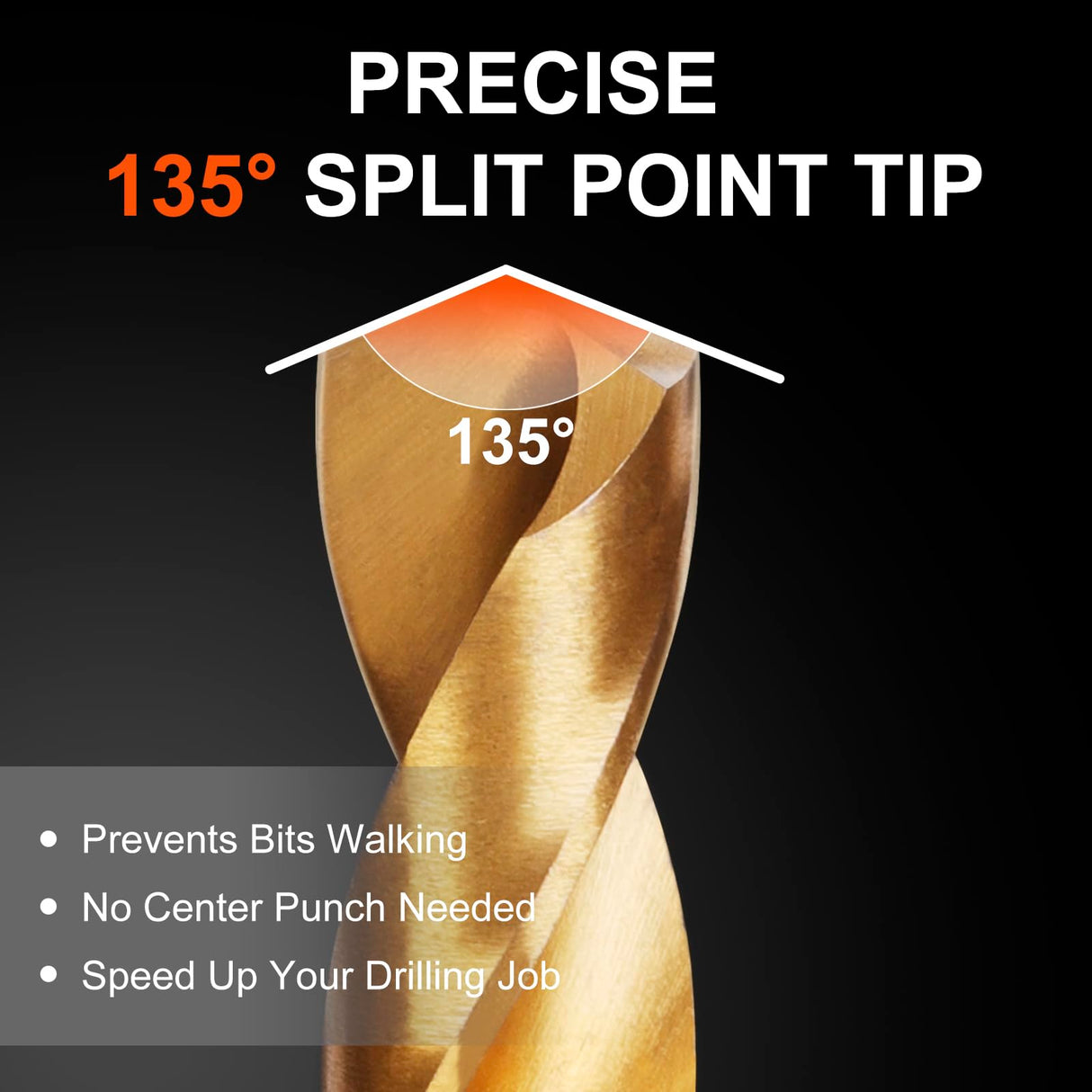 COMOWARE 230 Pcs Drill Bit Set for Wood & Metal - Titanium Wood Drill Bits, High Speed Steel Drill Bit Kit Titanium Coated for Wood, Metal, Plastic, Aluminum Alloy with Storage Case, 3/64"-1/2" COMOWARE