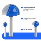 Cove Box Router Bit Set ,Newdeli 8Pcs 1/4 Inch Shank Round Nose Router Bit-1/4" 5/16" 3/8" 1/2" 5/8" 3/4" 7/8" 1" Cutting Diameter, Solid Carbide Double Flute Cove Box Round Nose Woodworking Tool Newdeli
