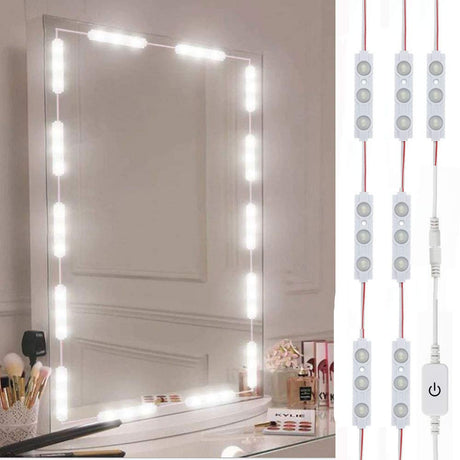 Led Vanity Mirror Lights, Hollywood Style Vanity Make Up Light, 10ft Ultra Bright White LED, Dimmable Touch Control Lights Strip, for Makeup Vanity Table & Bathroom Mirror, Mirror Not Included LPHUMEX
