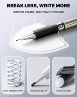 Four Candies Metal Mechanical Pencil Set - 6PCS 0.7mm Art Mechanical Pencils & 360PCS HB Lead Refills & 3PCS Erasers & 9PCS Eraser Refills, Drawing Mechanical Pencils for Writing, Sketching/With Case Four Candies