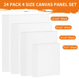 FIXWAL Canvas Boards for Painting 24pcs, with 8x10, 9x12, 11x14, 5x7 Canvases for Painting Art Paint Canvas Panels Gesso Primed Acid-Free Blank Canvas Boards Acrylics Oil Watercolor Paints Fixwal