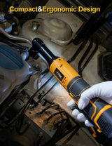VTEK 3/8" Extended Cordless Ratchet Wrench 16.8V Electric Ratchet Wrench,40 Ft-lbs 400RPM Power Ratchet Wrench VTEK