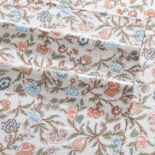 Wrangler - King Size Sheet Set, Ultra-Soft & Wrinkle-Resistant Bedding for Year Round Comfort, Deep Pockets, Bed Sheets with Matching Fitted Sheet & Pillowcases (Westward Floral Beige) Wrangler