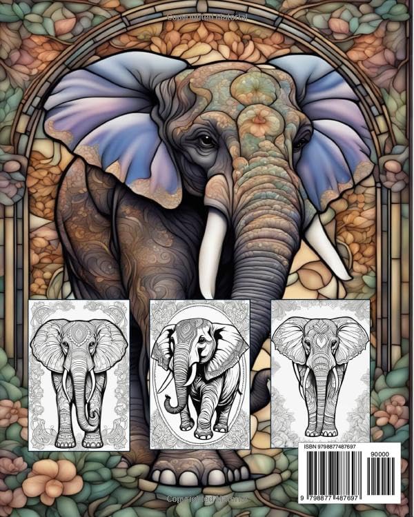 Adult Coloring Book with Elephant: For Stress Relieving in Amazing Elephant Coloring World Majosta