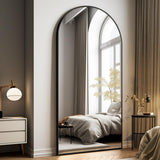 Easly Oversized Full-Body Mirror, 76" x 34" Arched Full-Length Mirror, Black Metal Frame, Floor Mirror for Bedroom, Living/Dressing Room, Gym - Stand/Wall Mounted/Leaning Mirror Easly