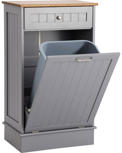 LOUVIXA Tilt Out Trash Bin Cabinet Dog Proof Trash Can Holder Kitchen Island Without Garbage Bin or Tilt Out Laundry Hamper (Gray)