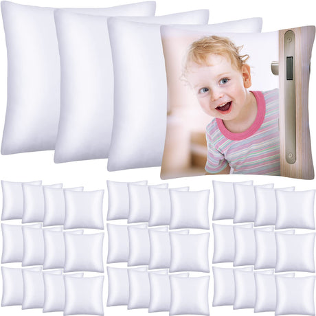 40 Pieces Sublimation Throw Pillow Covers 14 x 14 Inch Polyester Blank Cushion Covers Heat Transfer Pillow Cases with Invisible Zipper for Heat Press Printing, No Pillow Insert Chumia