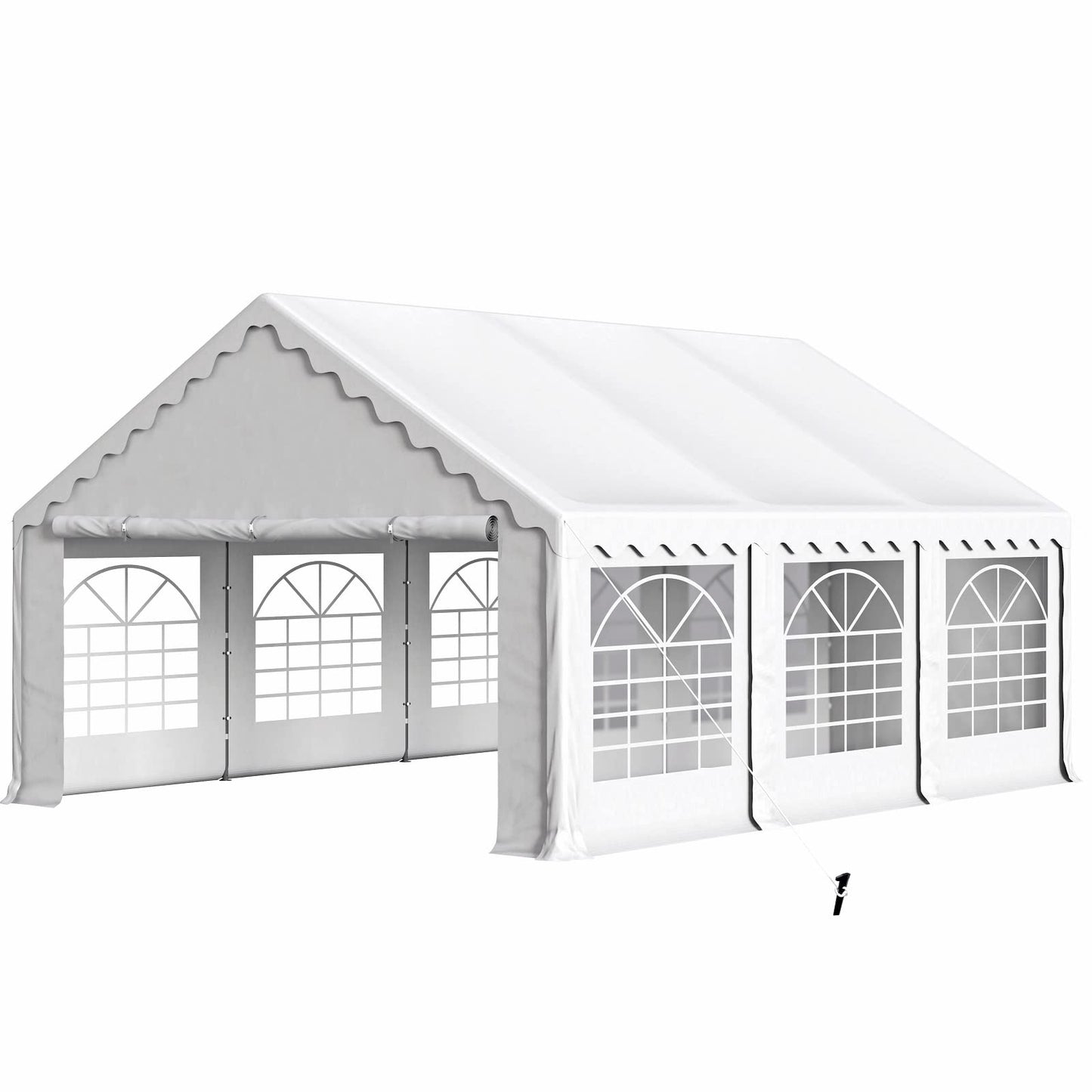 Tents for Parties Party Tent 16x20 ft, Outdoor Canopy Carpas para Fiestas Heavy Duty, Large Waterproof Patio Event Wedding Tent White with Sidewalls Walls for Backyard - WoodArtSupply