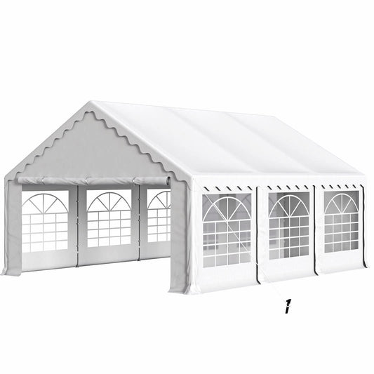 Tents for Parties Party Tent 16x20 ft, Outdoor Canopy Carpas para Fiestas Heavy Duty, Large Waterproof Patio Event Wedding Tent White with Sidewalls Walls for Backyard - WoodArtSupply