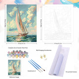 Natuyalo Paint by Numbers Kit for Adults Beginners, 16" Wx20 L Canvas Pictures Drawing Acrylic Paintwork with 3 Pcs Paintbrushes, Sailboat in Waves Natuyalo