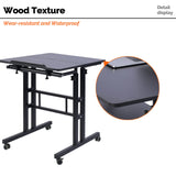 AIZ Double Table Mobile Standing Desk, Adjustable Computer Desk with Rolling Wheels, Portable Laptop Table for Standing or Sitting, Home Office Computer Workstation for Adults or Children AIZ