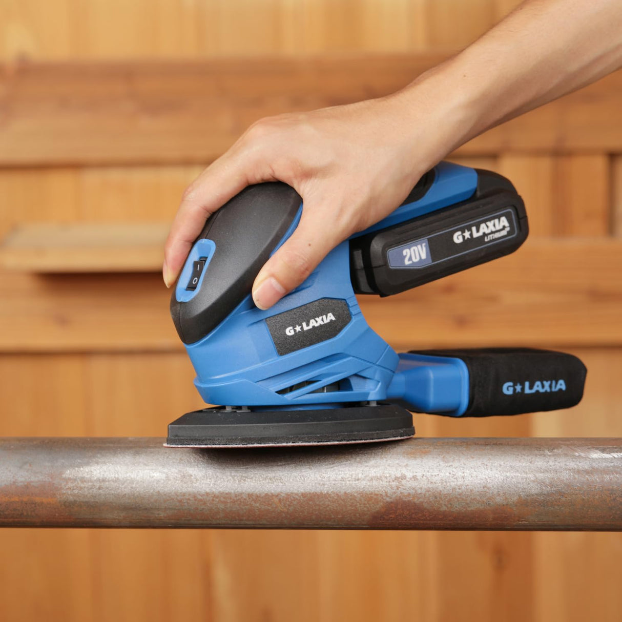G LAXIA Detail Sander, 20V Cordless Electric Sander with 20Pcs Sandpapers, 12000 OPM Hand Held Sanders with Dust Bag for Woodworking G LAXIA