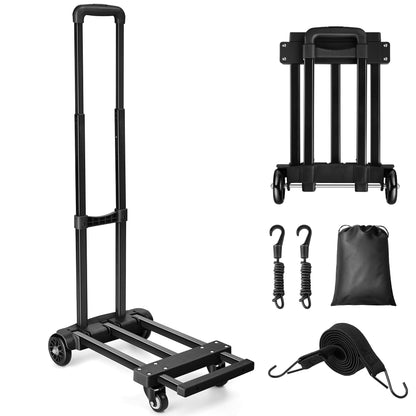 KEDSUM Folding Hand Truck, 290 lbs Heavy Duty Luggage Cart for Moving, Solid Construction Utility Dolly Cart Compact and Lightweight for Luggage, Personal, Travel, Auto, Moving and Office Use