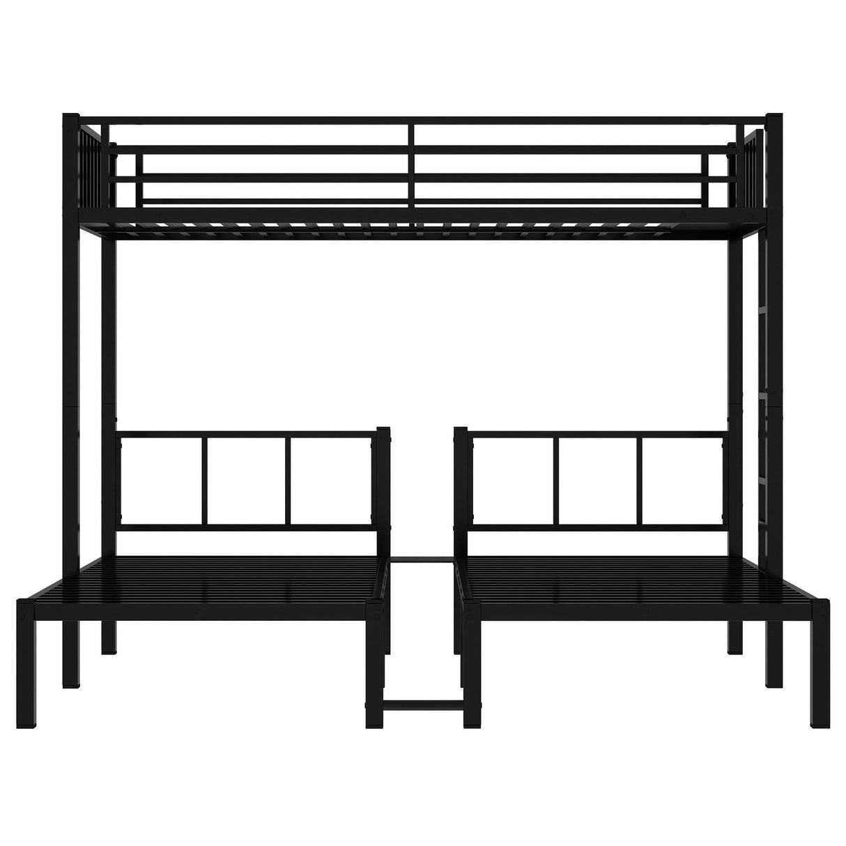 Bellemave Triple Bunk Bed for Kids, Detachable Twin Over Twin Over Twin Metal Bunk Bed with Guardrails, Ladder & Storage, Converts to 3 Separate Twin Beds, Easy to Assemble (3 Bunk Beds for Kids) Bellemave