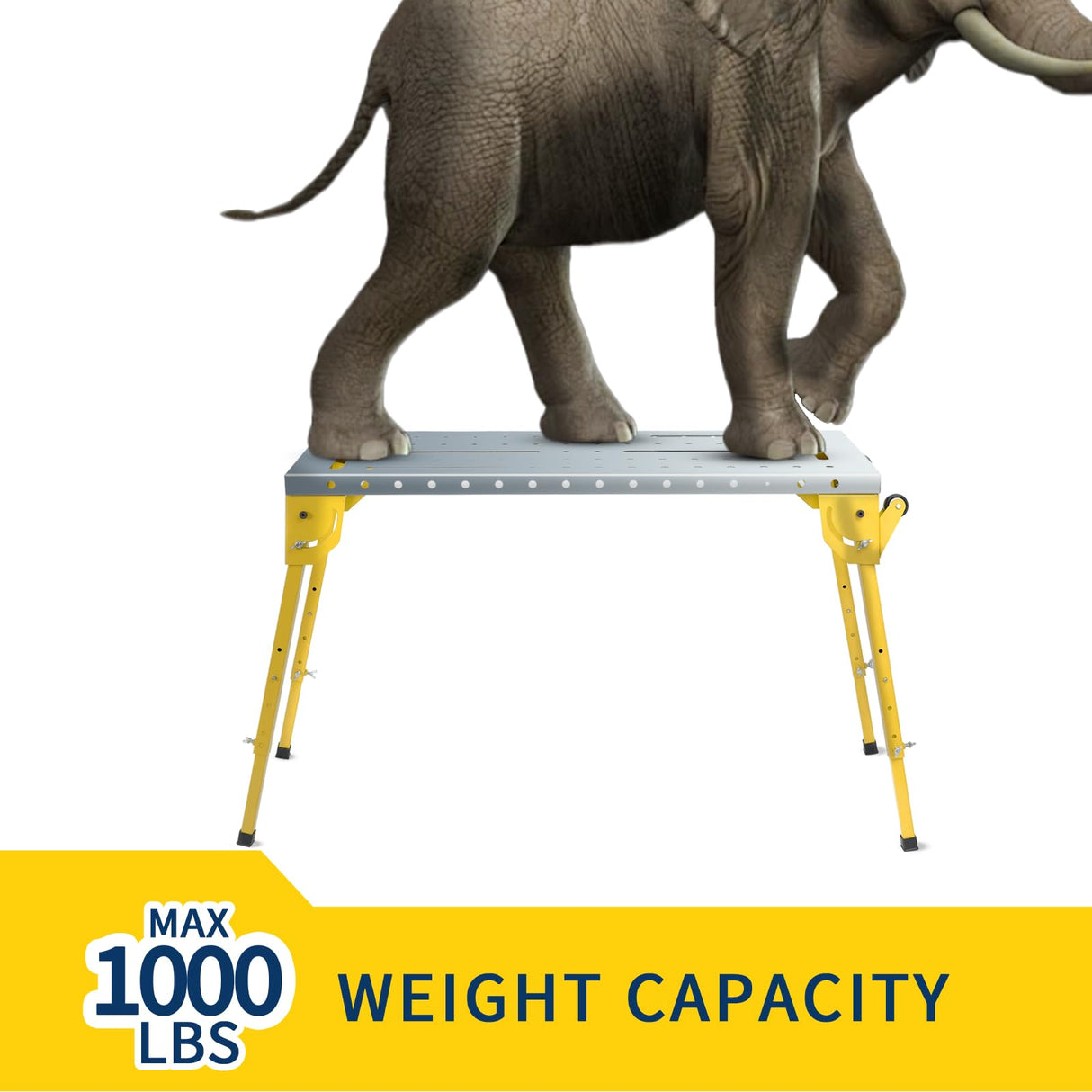 Asypets Asypets Welding Table - 1000LBS Capacity, Folding Workbench with Wheels, 46x18 Inch Adjustable Height, 3 Tilt Angles, Portable Fixture Table for Garage, Shop, Home AsyPets