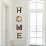 CHIF HAUTH Wood Home Sign with Sunflower Shaped Wood Mirror for O, Thick Home Letters for Wall Art, Rustic Home Decor, Home Wall Decor Hanging Farmhouse Wall, Living Room, Kitchen, Entryway CHIF HAUTH