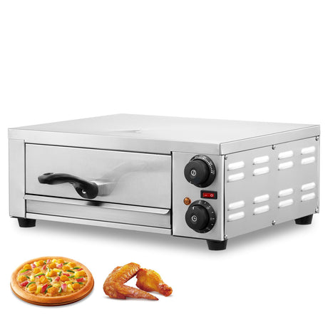 VEVOR Electric Pizza Oven for Countertops, 12-inch, 1500W, with Temp Control & 0-120 Min Timer, Even Baking Technology & Easy Clean Crumb Tray, Ideal for Both Commercial & Home Kitchens VEVOR