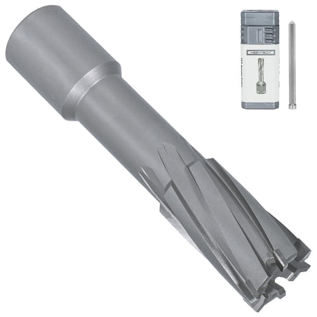 KEENTECH Carbide-Tipped Annular Cutter, 3/4" Diameter x 2" Depth, 3/4" Weldon Shank (2 Flat), High Speed Cutting TCT Mag Drill Bit with Pilot Pin for Harder Material, Stainless Steel, Cast Iron KEENTECH