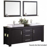 Washington DEC083D 72"(72-inch) Bathroom Vanity Set with Doulbe Sink and Mirrors - Espresso Design Element