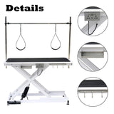 50 inch Professional Electric Dog Grooming Table - Height Adjustable Pet Grooming Table w/Grooming Arm, Anti Slip Tabletop & Powerful Motor, Heavy Duty Dog Grooming Station, White Ufyerutg