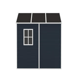 Outdoor Storage Shed 6x6 FT, Resin Shed with Floor & Window, Lockable Door, Vents, Outside Sheds & Garden Shed for Patio Furniture, Gardening Tools, Pool Equipment (Dark Gray, 6 * 6ft) OUEEEDD