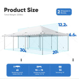 Quictent 20x30 Party Tent Heavy Duty Fire Retardant Pole Tent Weekend Canopy Easy Set Up with 100 Person Capacity, Outdoor Canopies for Parties, Weddings, and Events (White) Quictent