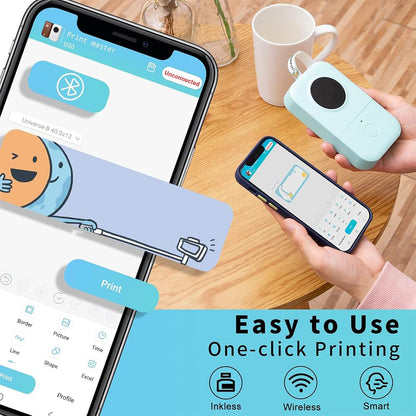 Phomemo D30 Label Maker Machine, Portable Bluetooth Mini Label Printer, Smart Phone Handheld Thermal Sticker Small Labeler Multiple Templates Font Icon Inkless for Home Office
