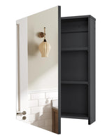 CHOEZON Bathroom Medicine Cabinet, Wall-Mounted Bathroom Vanity with Mirror, Bathroom Medicine Cabinet with Storage Function, Hanging Storage Cabinet, Adjustable Shelves, Black CHOEZON