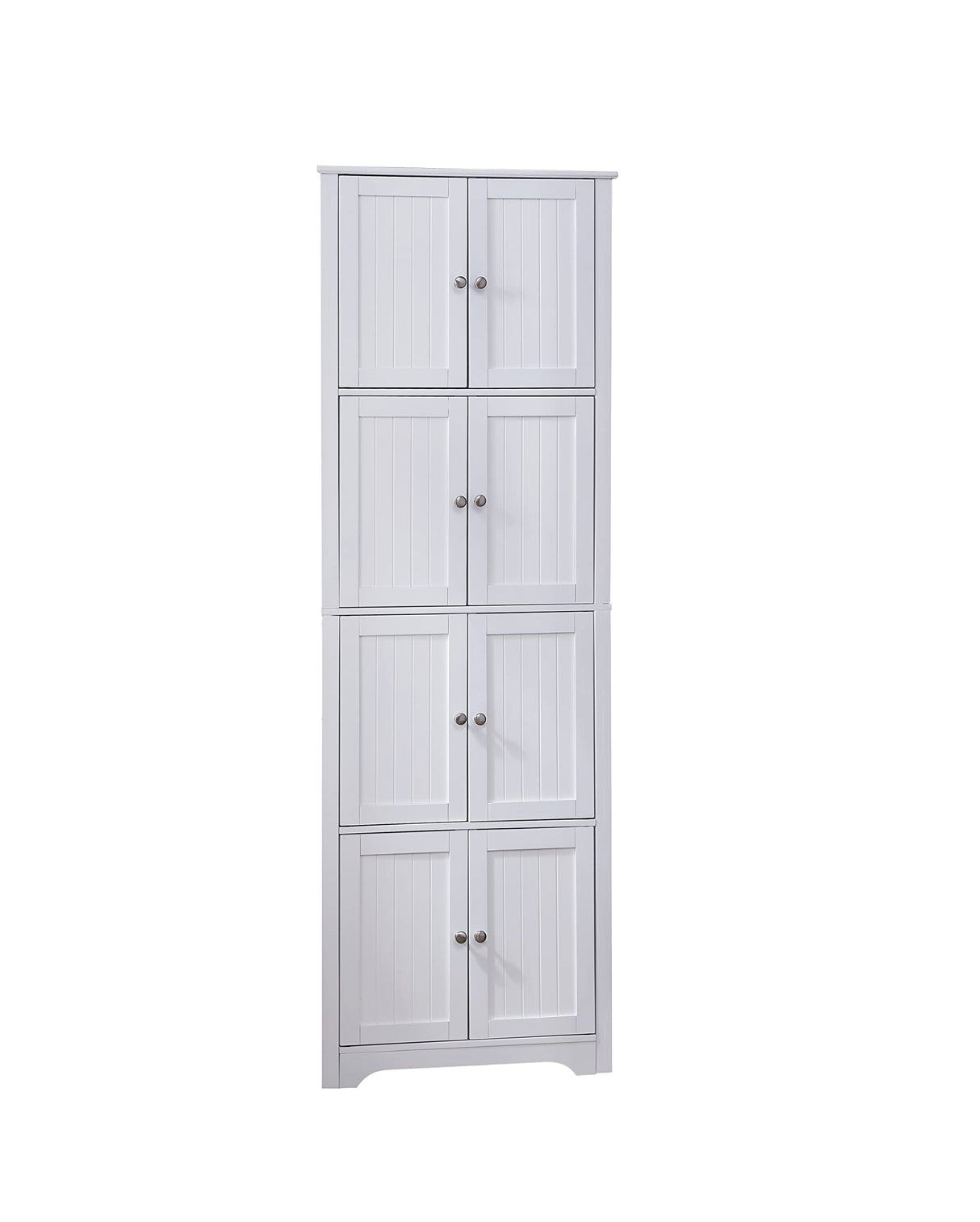 Kings Brand Furniture - Lyons 4-Tier 68" Corner Kitchen Pantry Storage Cabinet with 8 Doors, White Kings Brand Furniture