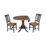 IC International Concepts Chairs Dining Table Set, Hickory/Washed Coal IC International Concepts