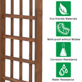 Saynwish 85" Solid Wood Garden Arch Trellis for Climbing Plants - Rustproof Wooden Arbor with Flat Top for Weddings, Parties & Outdoor Decor (Brown) Saynwish