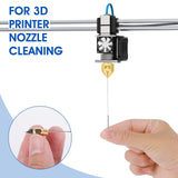 60 Pcs 3D Printer Nozzle Cleaning Kit, 3D Printer Nozzle Cleaner, 0.4 mm Nozzle Needle, Stainless Steel Cleaning Needles for 3D Printer Accessory Prasacco