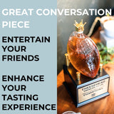 Whiskey Decanter Fantasy Football League Trophy - Customizable FFL Champion Award with Personalized Winner Name Plates - Gold Crown Stopper (Pressed Wood) Alpha Awards