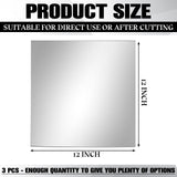 Yookeer 3 Pcs Two Way Mirror Glass, 12x12x0.04 Inch Acrylic Mirror Sheet See Through Mirror Infinity Mirror for Magic Mirror Project, 30% Transparent Yookeer