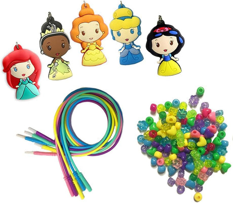 Disney Princess Necklace Activity, 160-Piece Jewelry Making Kit, Preschool Arts and Crafts, Kids Toys for Ages 3 Up Tara Toys