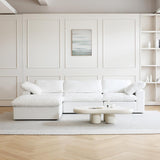 JACH 120" L Shape Cloud Modular Couches for Living Room, Modern Convertible Sectional Sofa Couch, Couch Cushion Covers Removable, Sectional Sofas for Party Bedroom Apartment (White) JACH