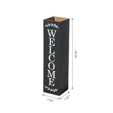Glitzhome 30"H Wooden Rustic WELCOME Porch Sign, Boxed Double Sided Rustic Home Porch Sign for Front Porch Decor, Black glitzhome