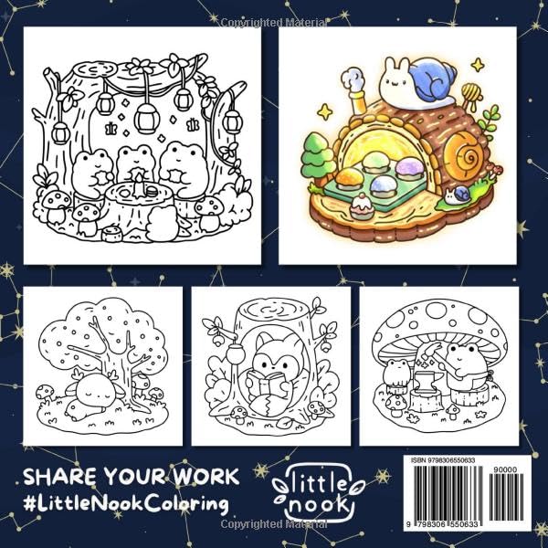 Cozy Woodland Nooks: Cute Animals in Magical & Hygge Forest, Garden, Plant and Nature Scenes - A Simply Whimsical Coloring Book WoodArtSupply