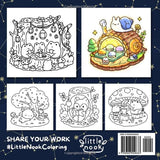 Cozy Woodland Nooks: Cute Animals in Magical & Hygge Forest, Garden, Plant and Nature Scenes - A Simply Whimsical Coloring Book WoodArtSupply